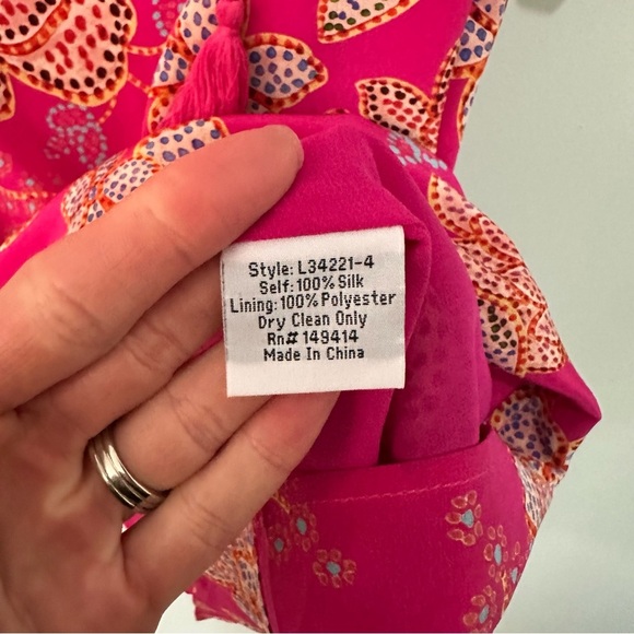 Johnny Was Vesna Floral 100% Silk Tunic Dress Pink Multi Boho Style Size Small - Picture 6 of 10